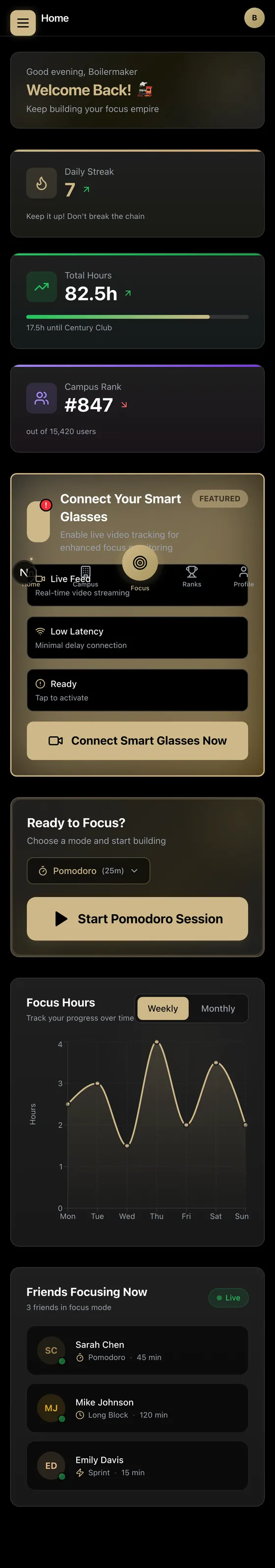 BoilerBuilder home screen on mobile