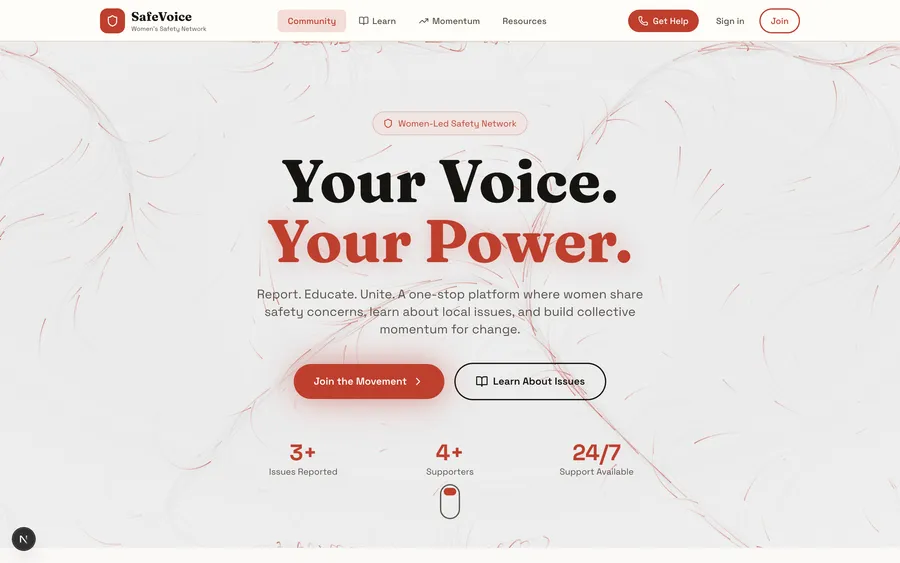 SafeVoice interface