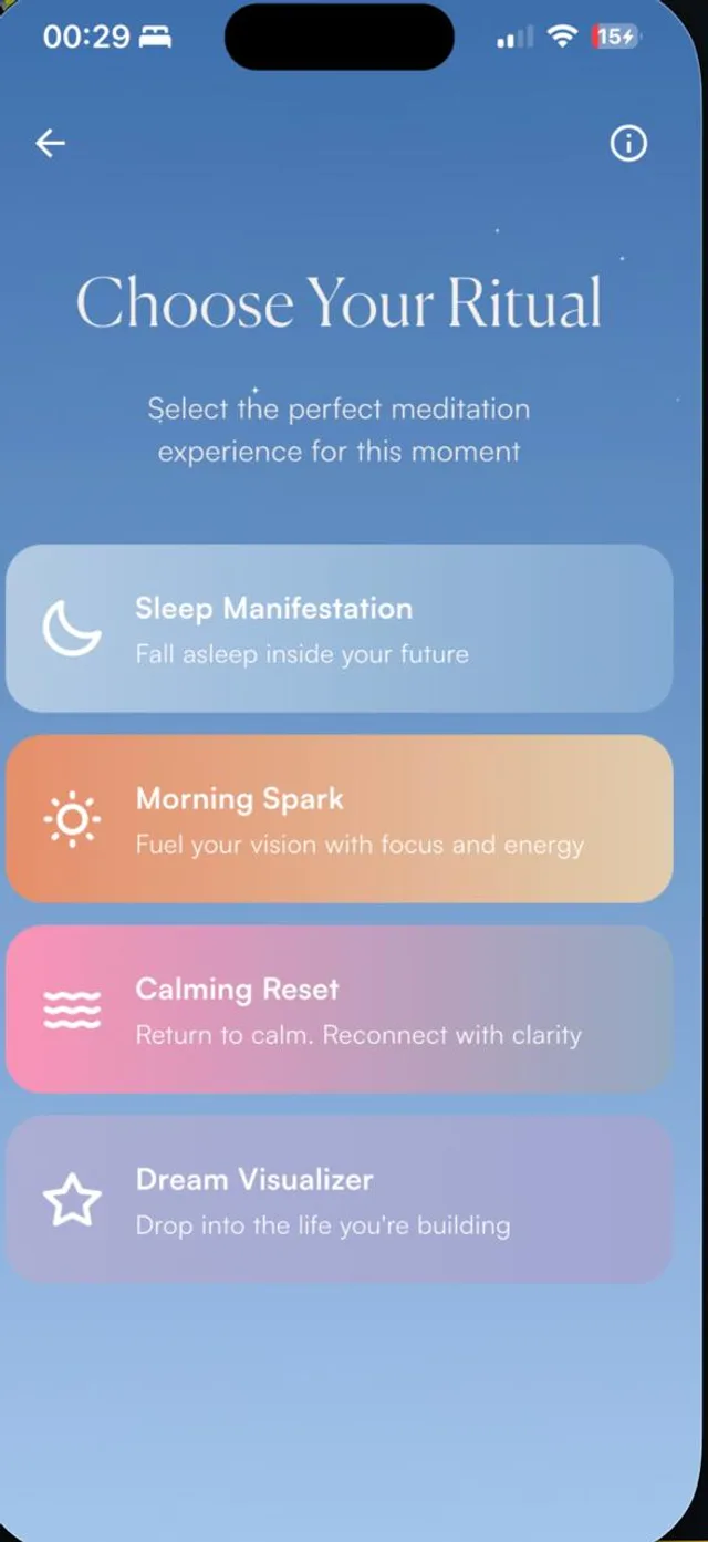 Vela choose your ritual screen